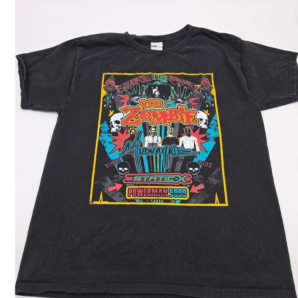 Rob Zombie Tour Shirt Mens Medium Black 2022 Freaks on Parade Graphic